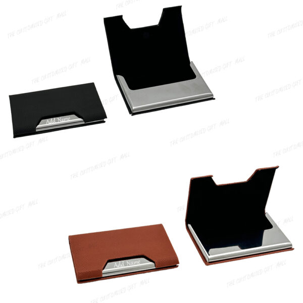 Timeless Elegance in Minimal Design - Classic Leather Card Holder with Branded Logo