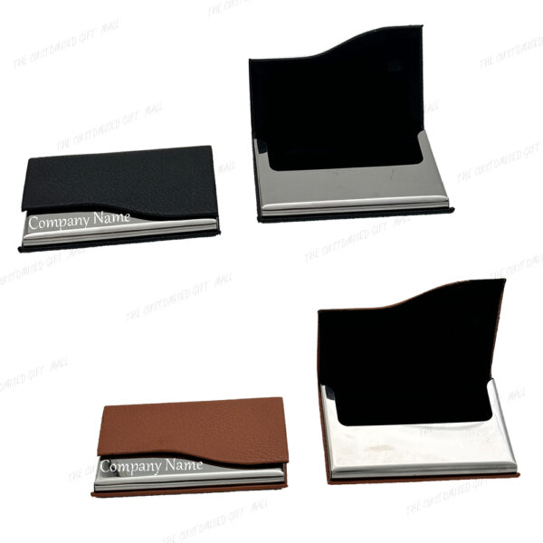 Smart. Stylish. Subtle Branding That Speaks Volumes - Elegant Leather Card Holder with Company Name (Left Corner Branding)