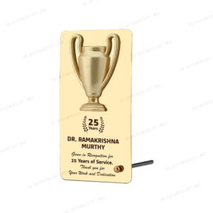 Golden Cup on Gold-Plated Sheet Metal Trophy – 6.5 Inches