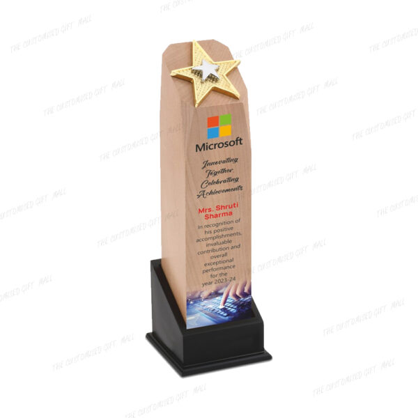 Steam Beech Dual-Tone Star Trophy – 12 Inch