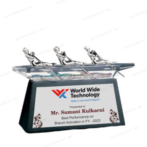 Rowing Team in Unison - Inspirational Teamwork Trophy 4" Inch