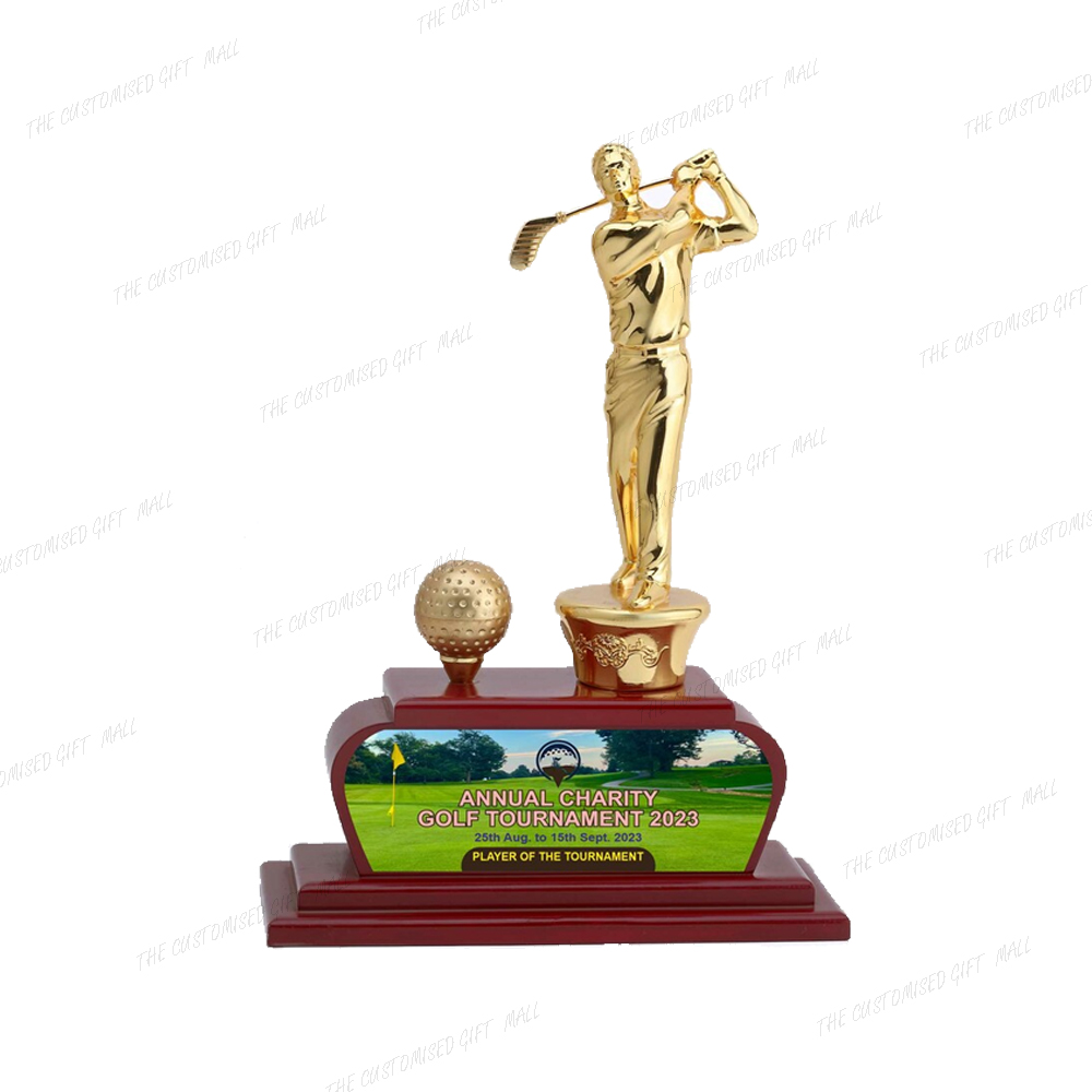 Golf Field Trophy With Figurine 12.5" Inches