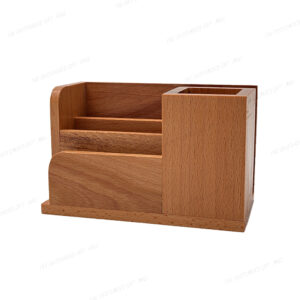 Elegant Multi-Compartment Desk Organizer for a Modern Workspace – Premium Wooden Pen Stand