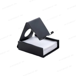 Company Branding Metal Mobile Stand with Pad – Black Color
