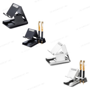 A Premium 2-in-1 Desk Accessory - Company Branding Metal Mobile Stand with Pen Holder